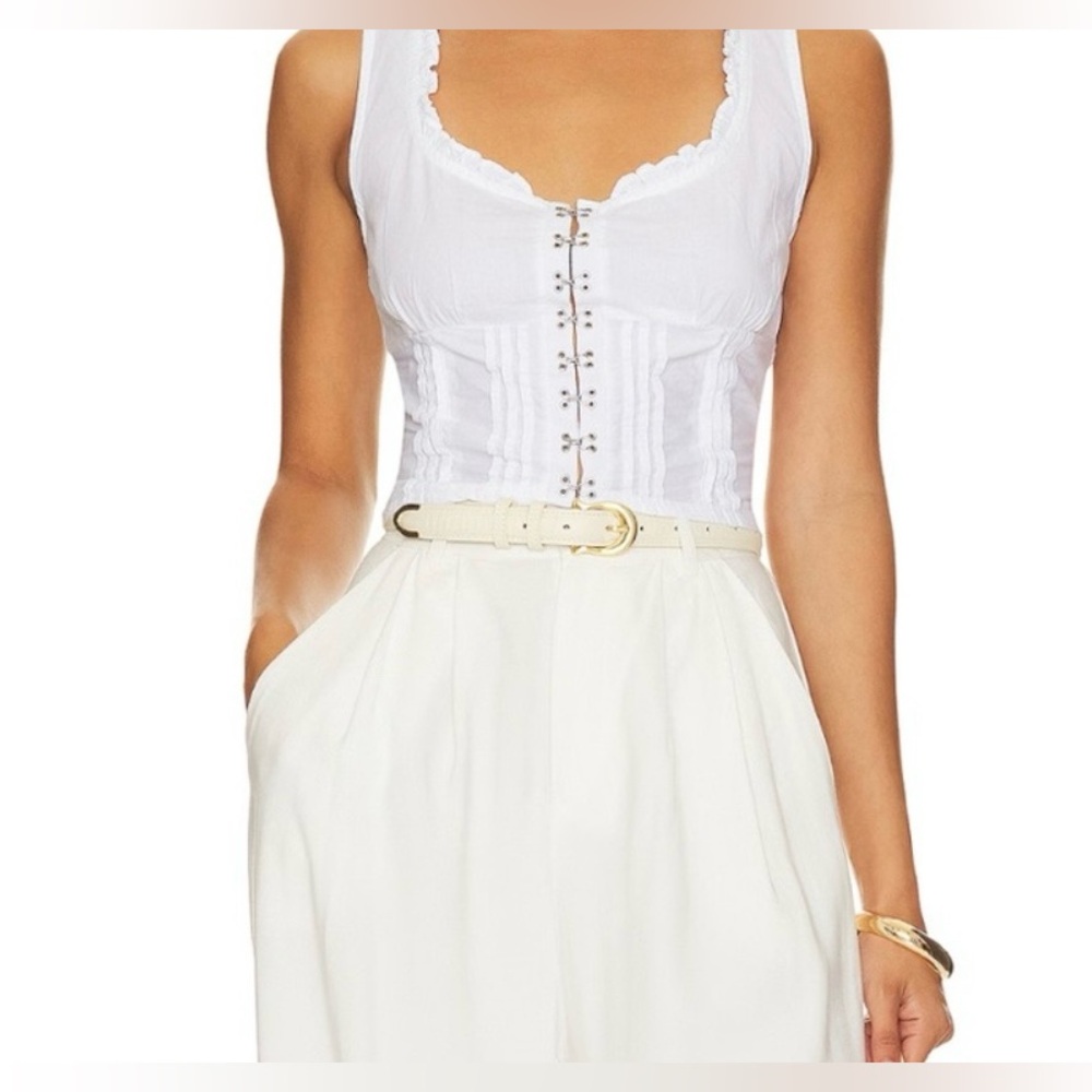 Free People Amelia Hook and Eye
Corset White Cotton Cropped Top NWT - Picture 5 of 7
